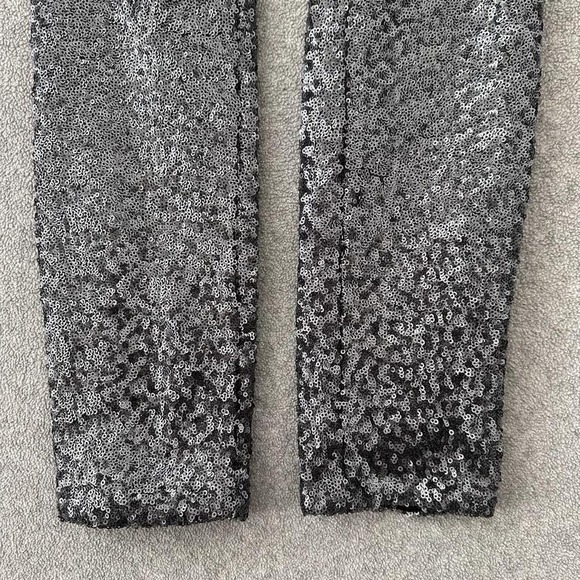Bardot‎ Sequin Pants Medium Silver Leggings Party Sparkly Going Out Whimsy Chic - Picture 3 of 11